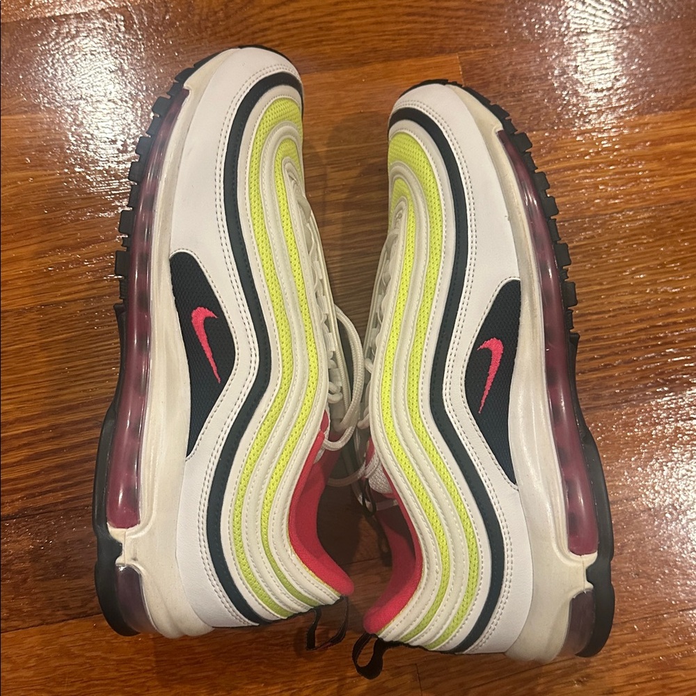 Nike Air Max 97 White with Neon and Pink Accents Mens size 10.5,brand new no box